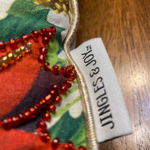 Jingles and joy embellished Christmas pillow. 12 x 12. NWT - Picture 4 of 8